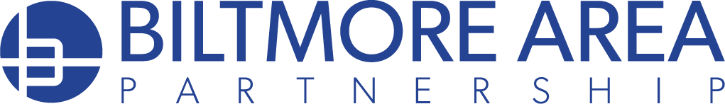 Biltmore Area Partnership (BAP) logo in blue featuring a stylized circular icon and bold text.