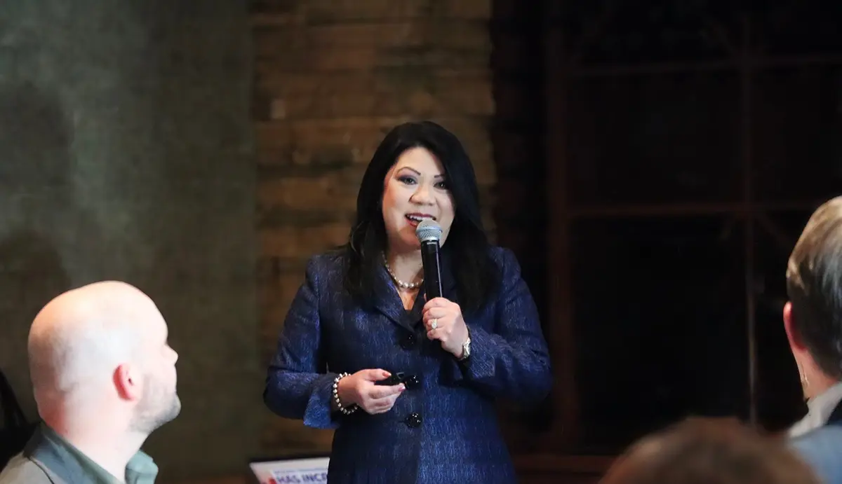Arizona State Treasurer Kimberly Yee speaking at the March 24, 2026 BAP Luncheon Arizona State Treasurer Kimberly Yee speaking during the March 24, 2026 Biltmore Area Partnership luncheon in Phoenix