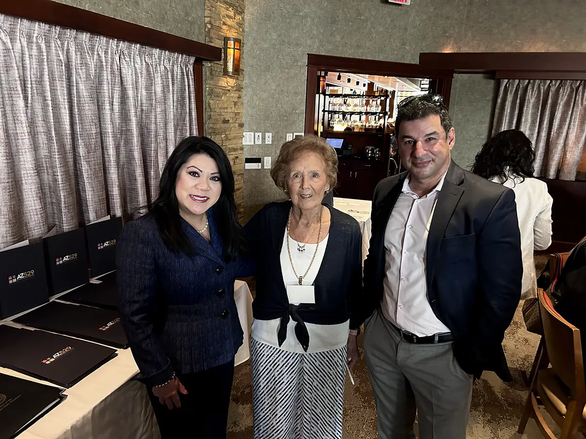 Kimberly Yee with attendees after the March 24, 2026 BAP luncheon Arizona State Treasurer Kimberly Yee with BAP Executive Director Linda Rossi and Sasha Campbell of Sign Centers after the March 24, 2026, program in Phoenix