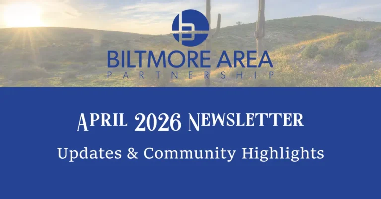 Biltmore Area Partnership April 2026 newsletter featured image with Updates and Community Highlights title